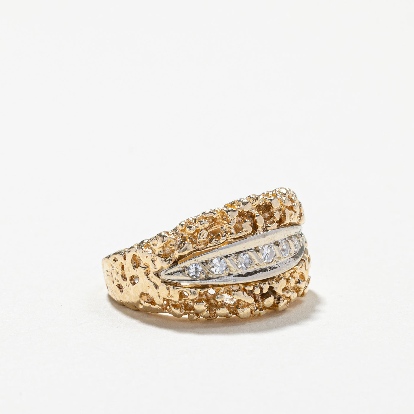 Textured Diamond Ring | 0.13ctw | SZ 5 |