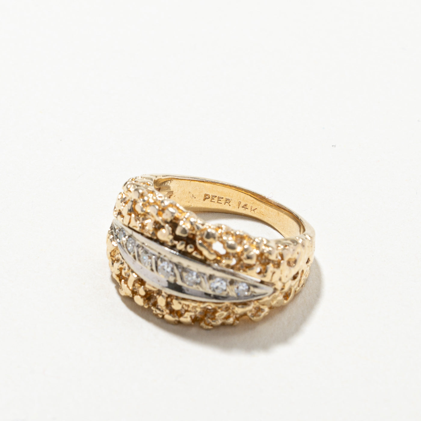 Textured Diamond Ring | 0.13ctw | SZ 5 |