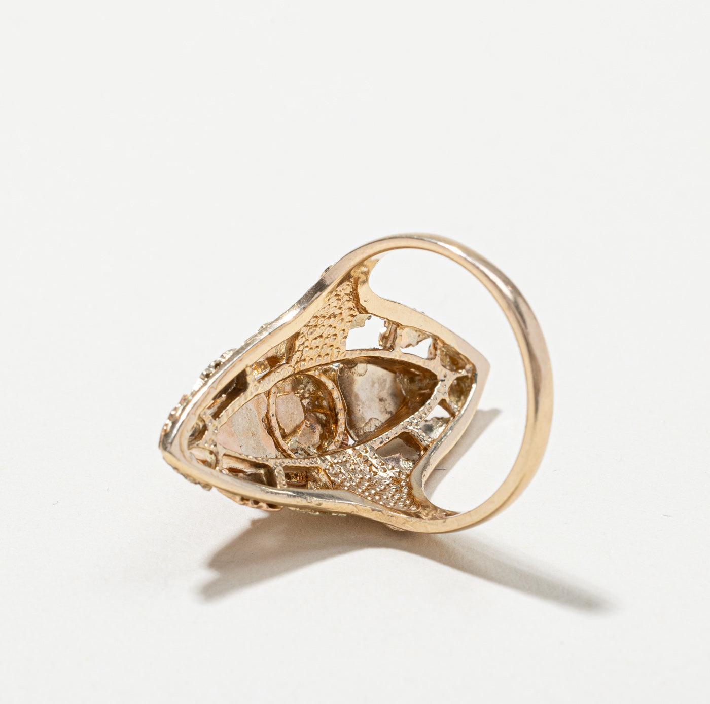 Black Hills Gold' Solitaire Diamond Textured Gold Ring | 0.04ct | SZ 7.75 |