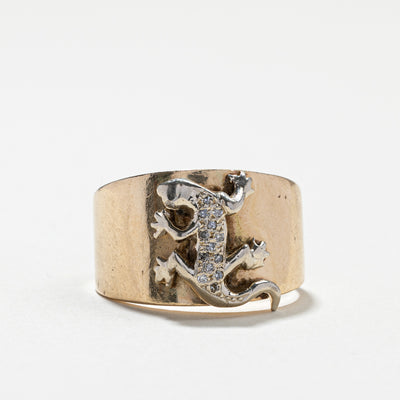 Diamond Lizard Gold Wide Ring | 0.05ctw | SZ 10.25 |