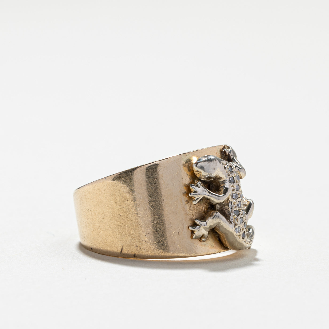 Diamond Lizard Gold Wide Ring | 0.05ctw | SZ 10.25 |