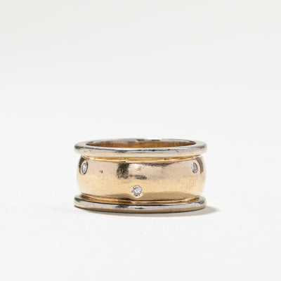 Flush Set Diamond Wide Band | 0.06ctw | SZ 4.75 |