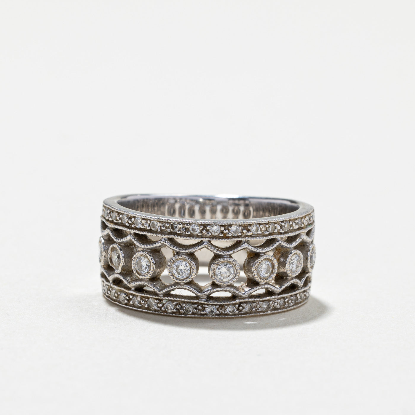 Filigree Diamond Gold Ring | 0.35ctw | SZ 6 |