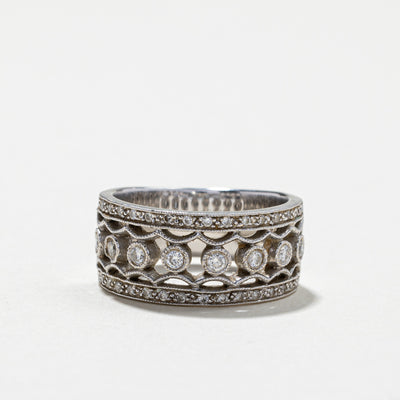 Filigree Diamond Gold Ring | 0.35ctw | SZ 6 |