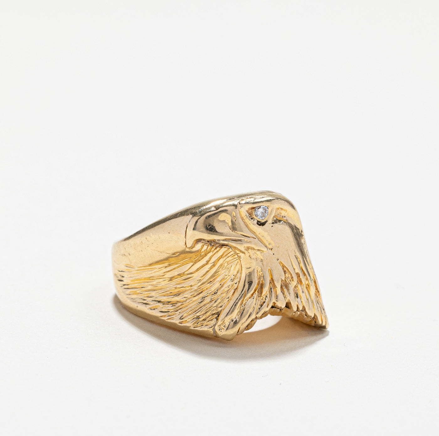 Solid Gold Eagle Diamond Ring | 0.03ct | SZ 9.75 |