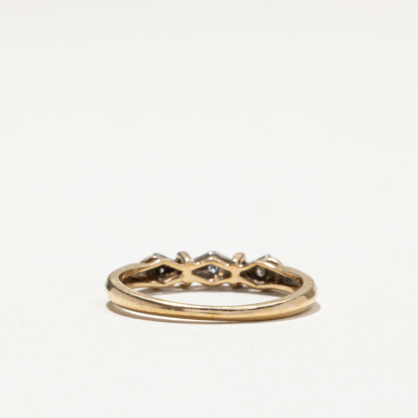 Bague trois diamants | 0,03 ct au total | Taille 5,5 | 
