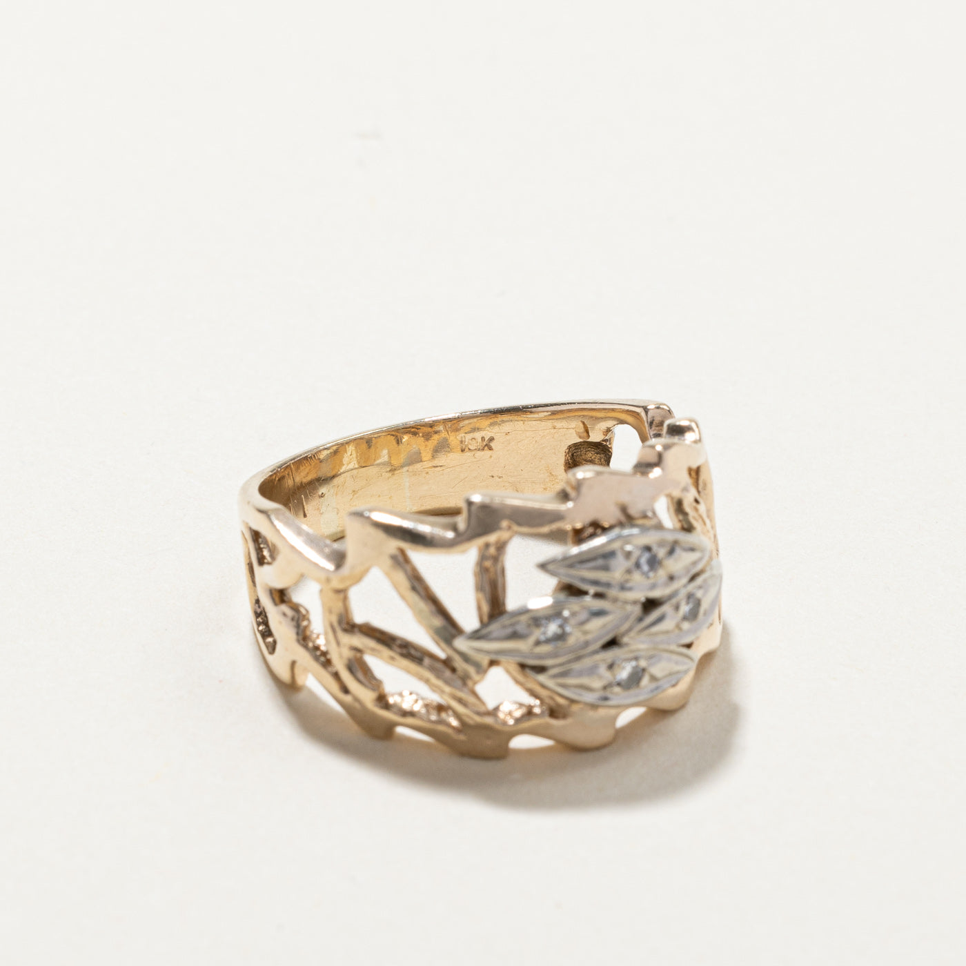 Textured Diamond Wide Ring | 0.04ctw | SZ 8.25 |