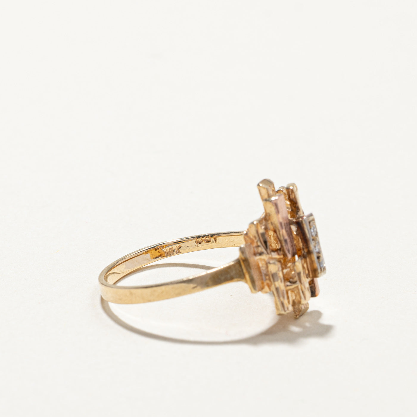 Bague en diamant texturé | 0,03 ct | Taille 6 | 