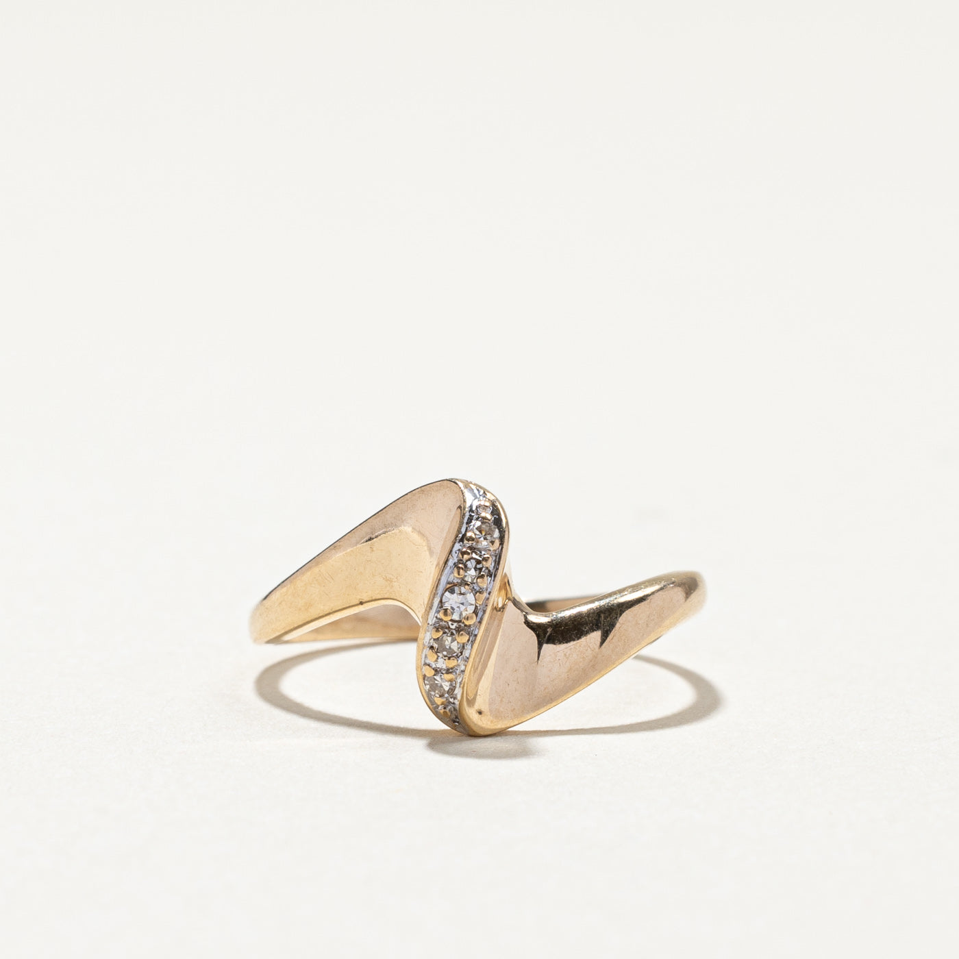 Bague sertie de diamants | 0,03 ct | Taille 5,75 | 