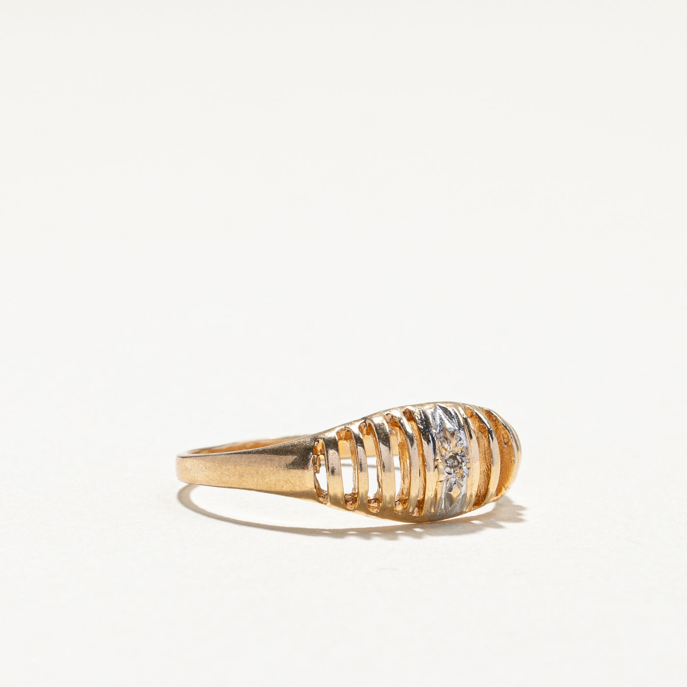 Textured Diamond Ring | 0.01ct | SZ 7.5 |