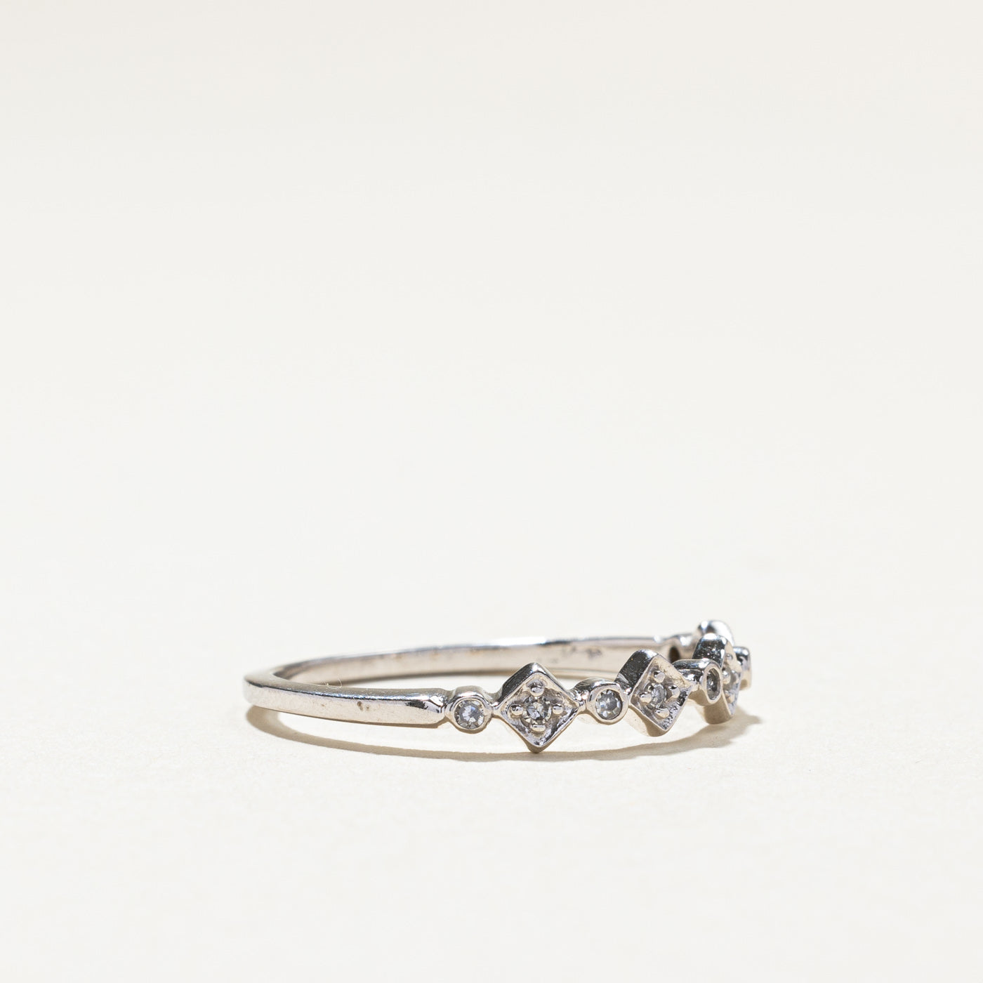 Bague en diamant texturé | 0,07 ct | Taille 7 | 