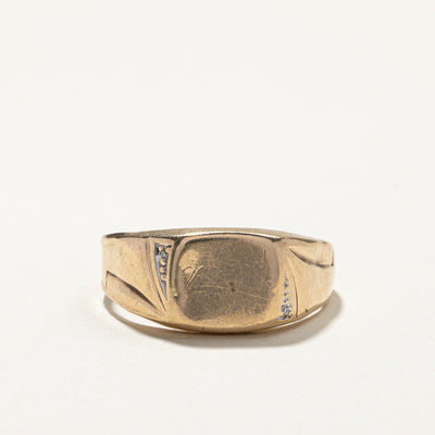 Diamond Signet Ring | 0.01ctw | SZ 13.75 |