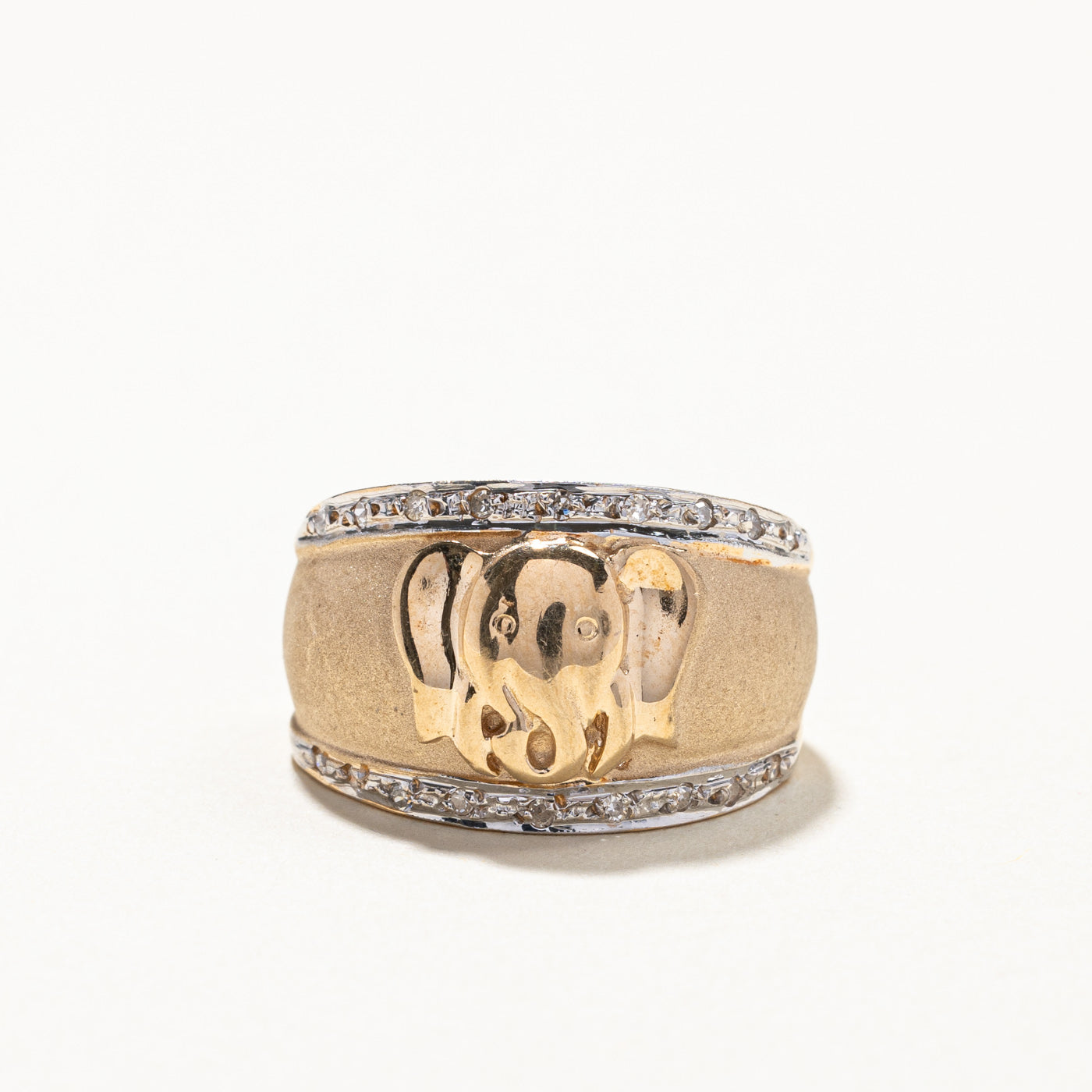 Elephant Design Diamond Ring | 0.10ctw | SZ 6.5 |