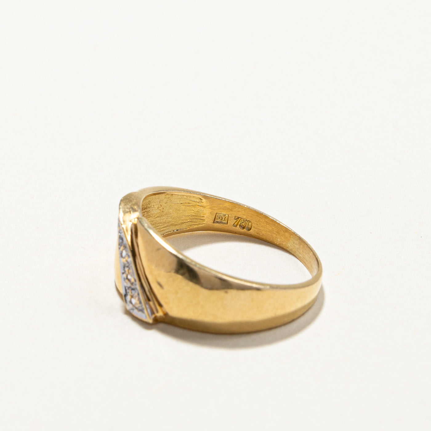 Diamond Yellow Gold Band | 0.02ctw | SZ 6.5 |