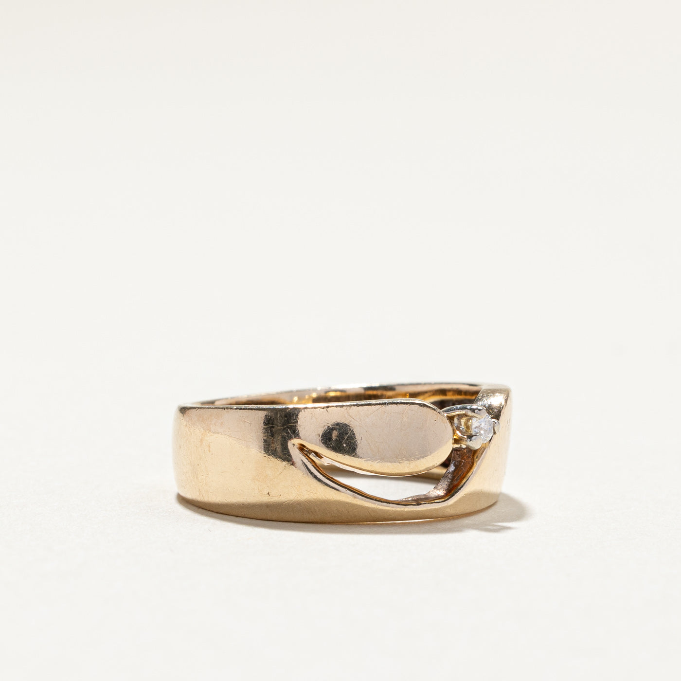 Bague solitaire en or et diamant | 0,02 ct | Taille 6,5 | 