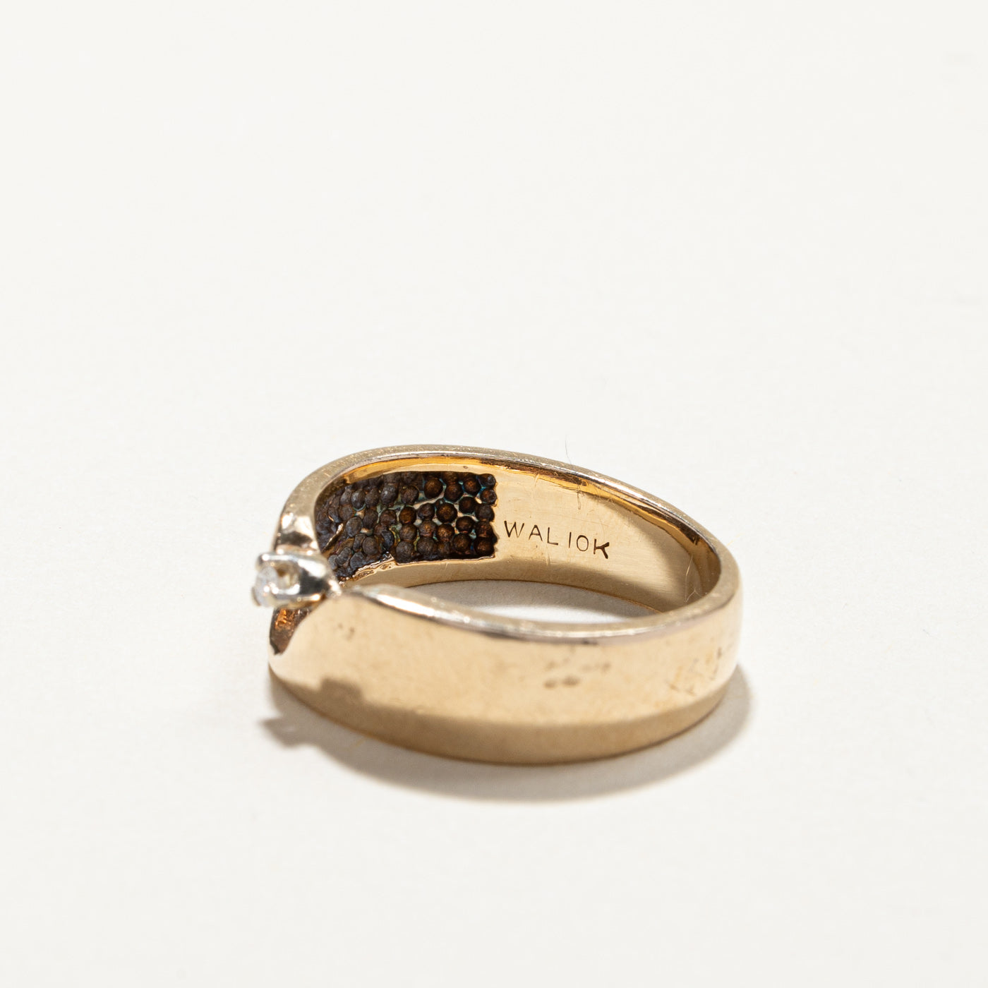 Bague solitaire en or et diamant | 0,02 ct | Taille 6,5 | 