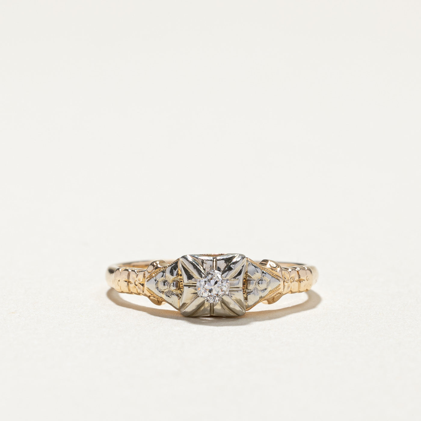 Bague vintage en diamant | 0,05 ct | Taille 5,5 | 