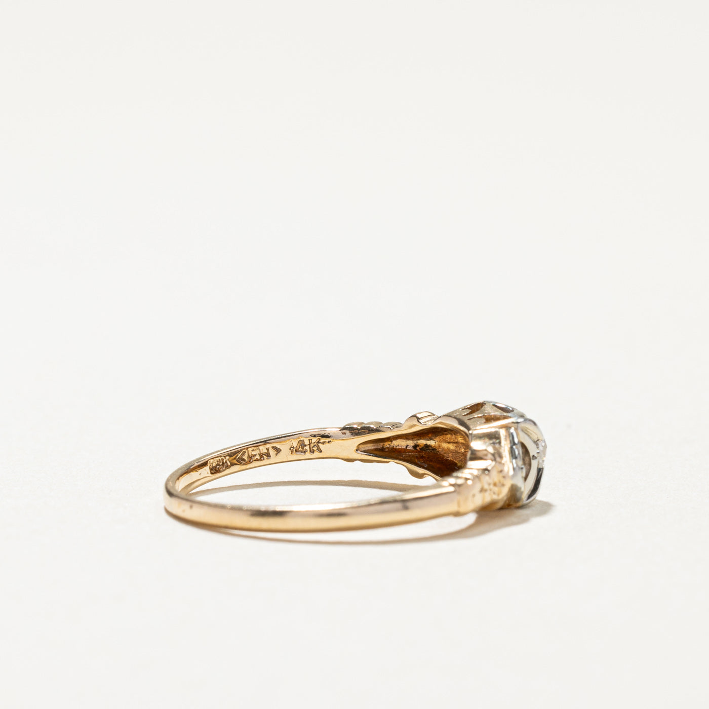 Bague vintage en diamant | 0,05 ct | Taille 5,5 | 