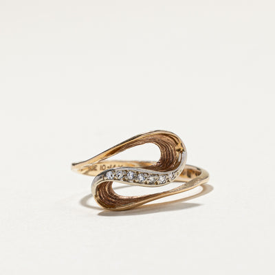 Diamond Bypass Wave Ring | 0.04ctw | SZ 7.25 |
