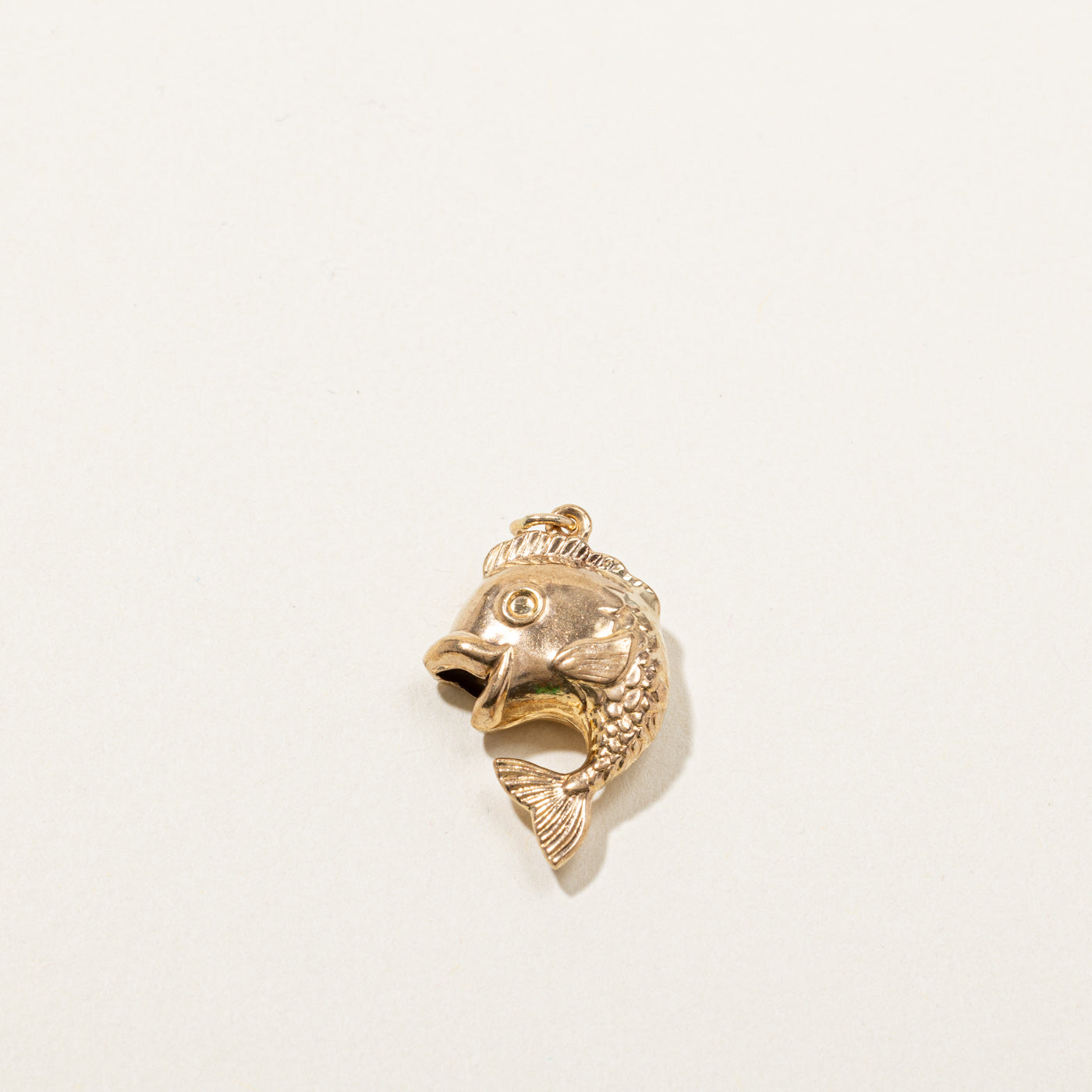 Gold Puffed Fish Charm