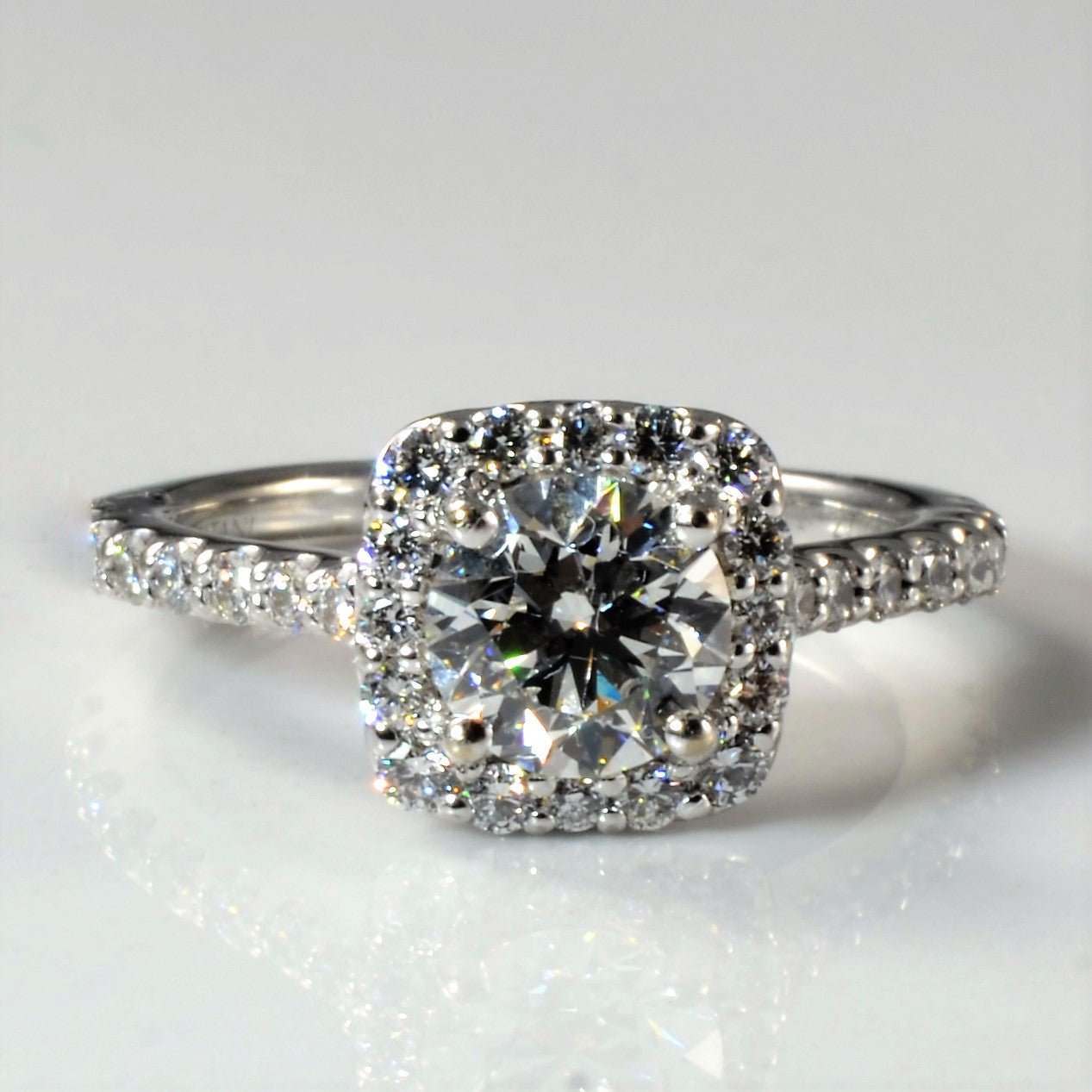 'Ritani' Halo Diamond Engagement Ring | 1.29ctw | SZ 4.75 | - 100 Ways