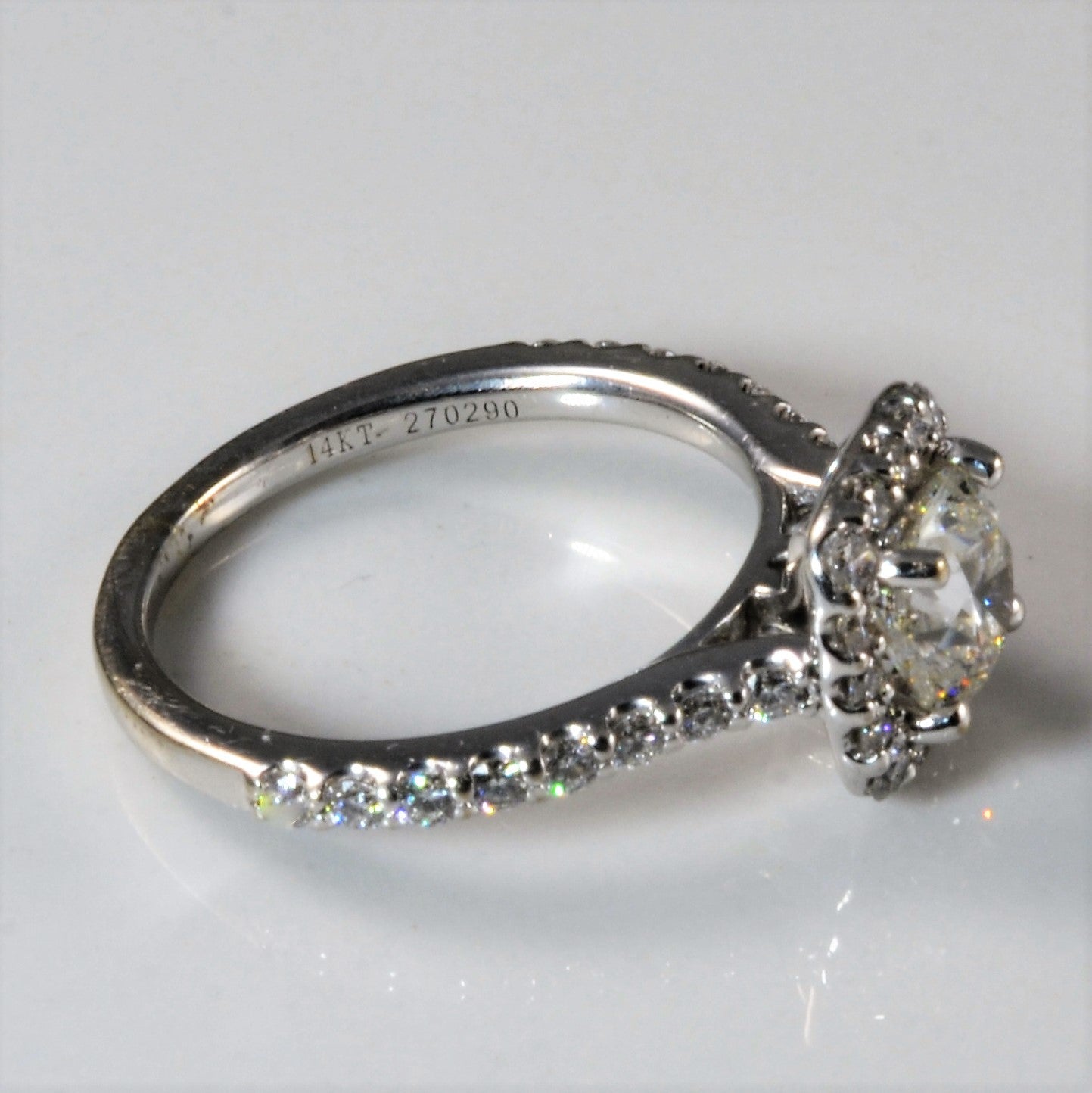 'Ritani' Halo Diamond Engagement Ring | 1.29ctw | SZ 4.75 | - 100 Ways