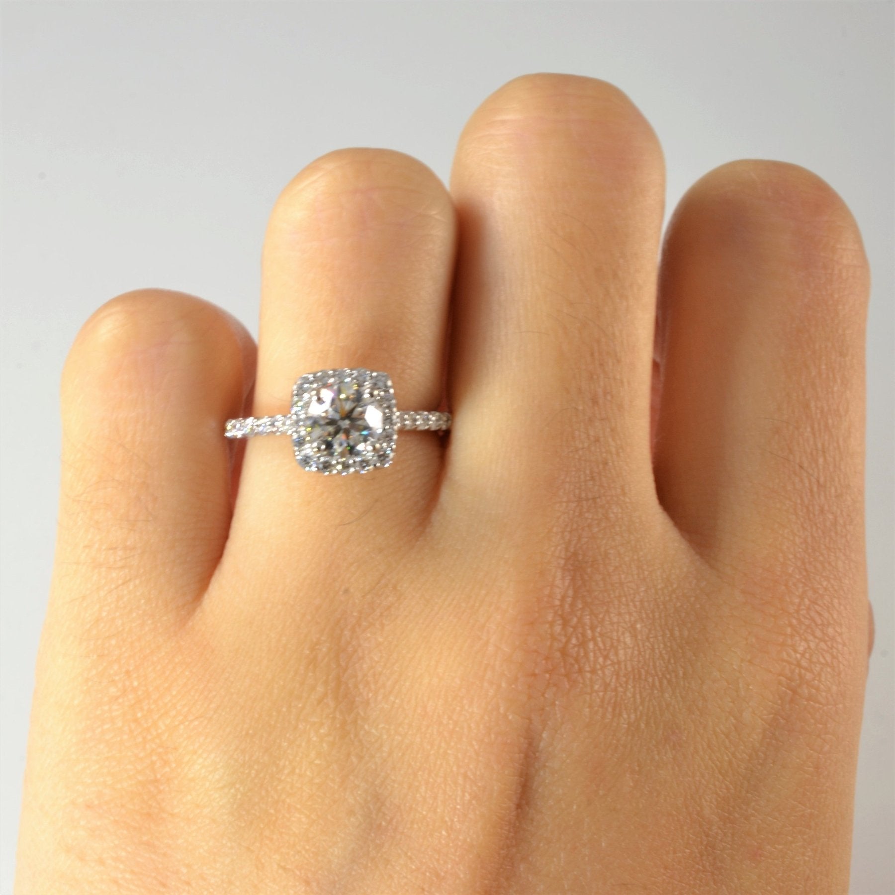 'Ritani' Halo Diamond Engagement Ring | 1.29ctw | SZ 4.75 | - 100 Ways