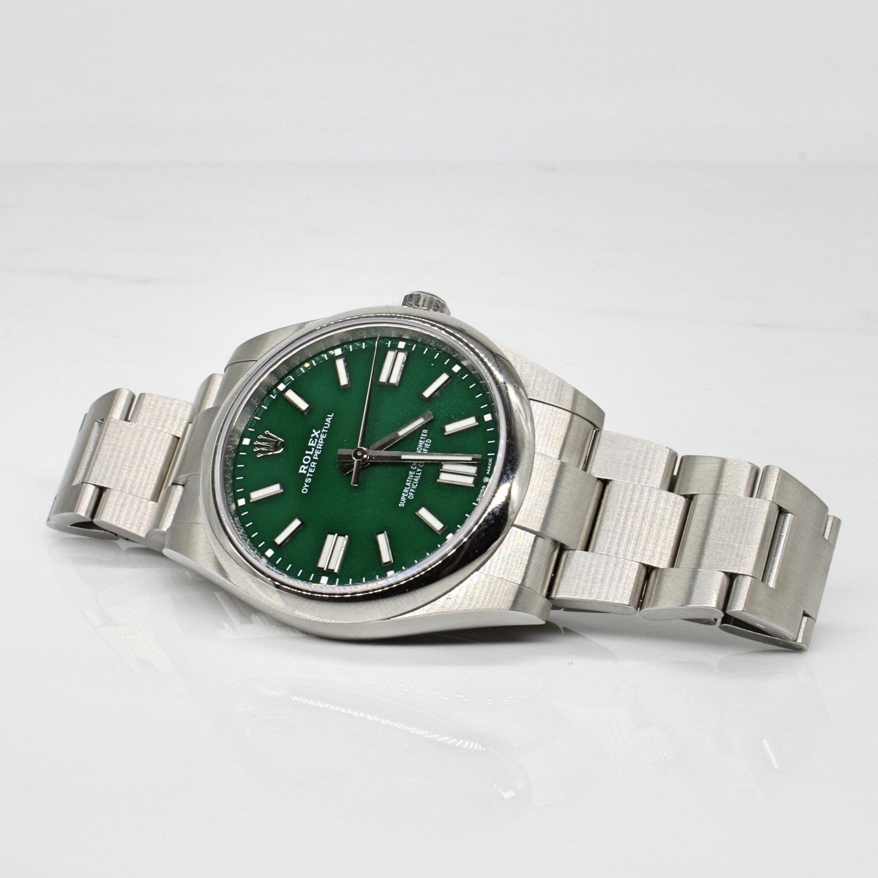 'Rolex' Oyster Perpetual Green Face Watch | 8" | - 100 Ways