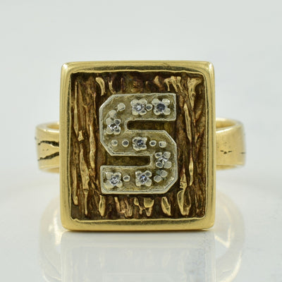 'S' Initialed Diamond Ring | 0.05ctw | SZ 8.5 |