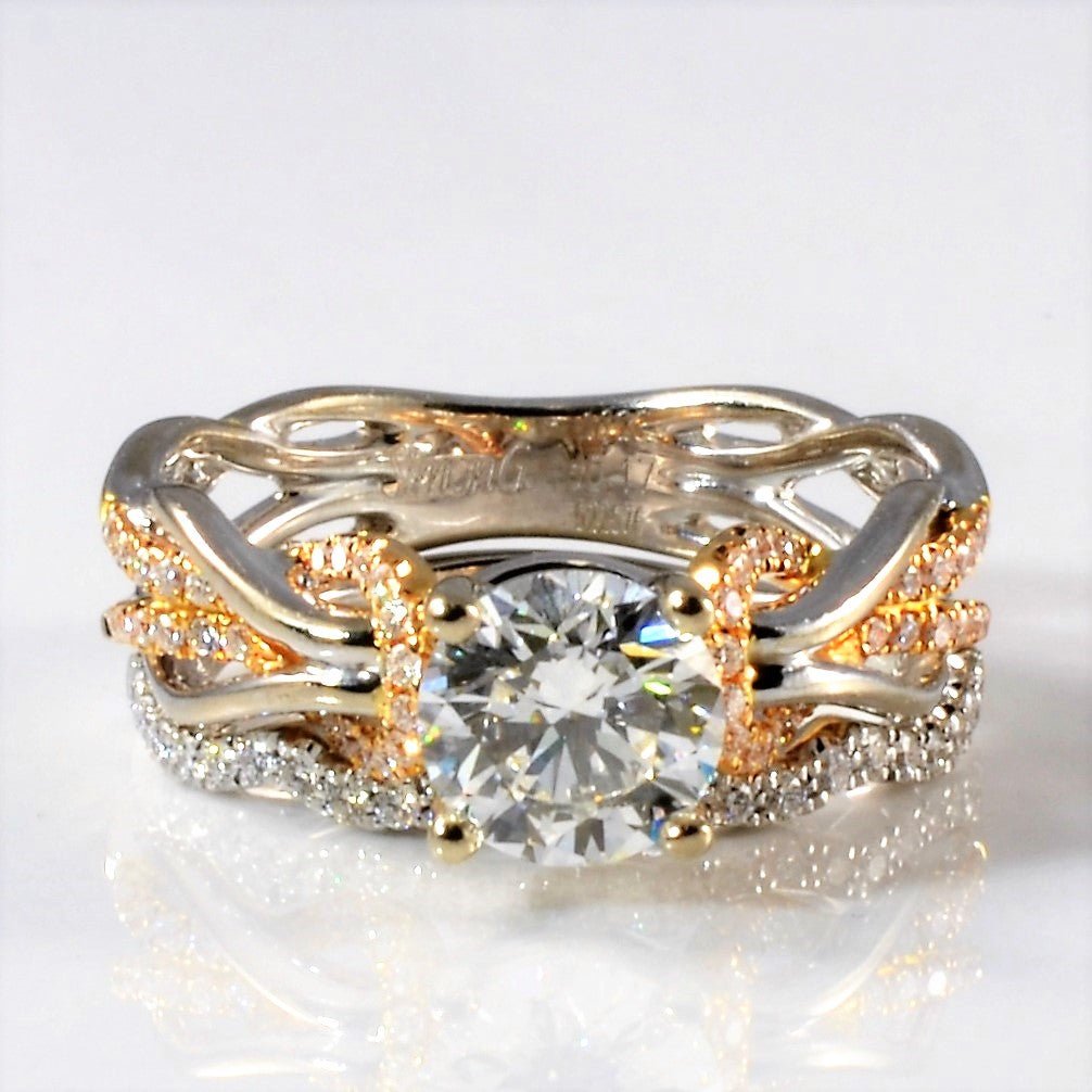 'Simon G' Two Tone Diamond Wedding Set | 1.16ctw | SZ 5.75 | - 100 Ways