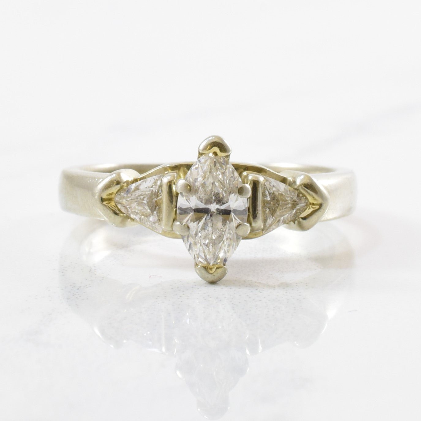 'Spence Diamonds' Marquise & Trillion Cut Three Stone Ring | 0.71 ctw | SZ 6 | - 100 Ways