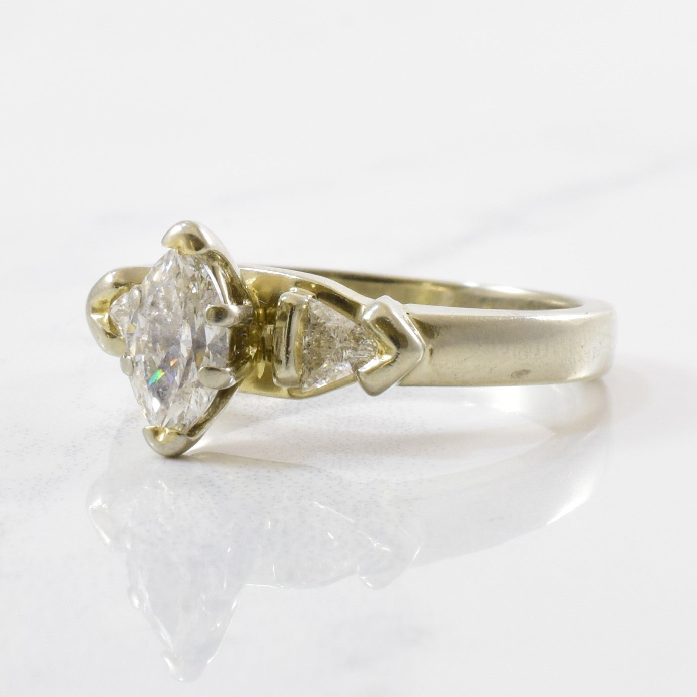 'Spence Diamonds' Marquise & Trillion Cut Three Stone Ring | 0.71 ctw | SZ 6 | - 100 Ways