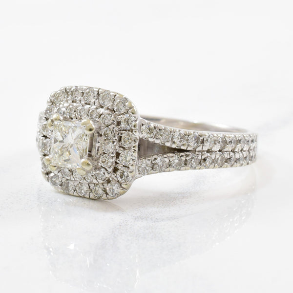 'Spence Diamonds' Princess Double Halo Engagement Ring | 1.20ctw | SZ 8.5 |