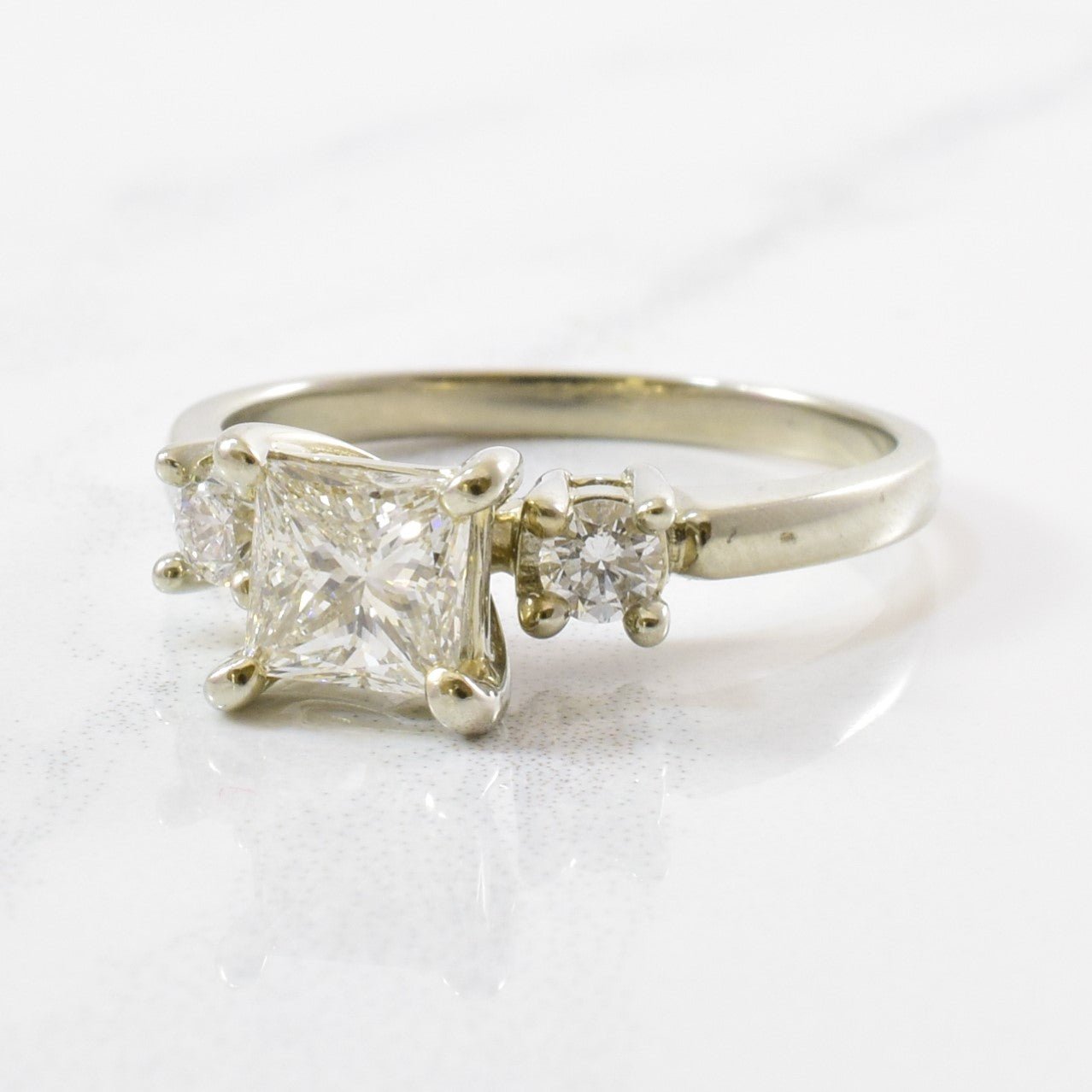 'Spence Diamonds' Princess Three Stone Engagement Ring | 0.86 ctw | SZ 5 | - 100 Ways
