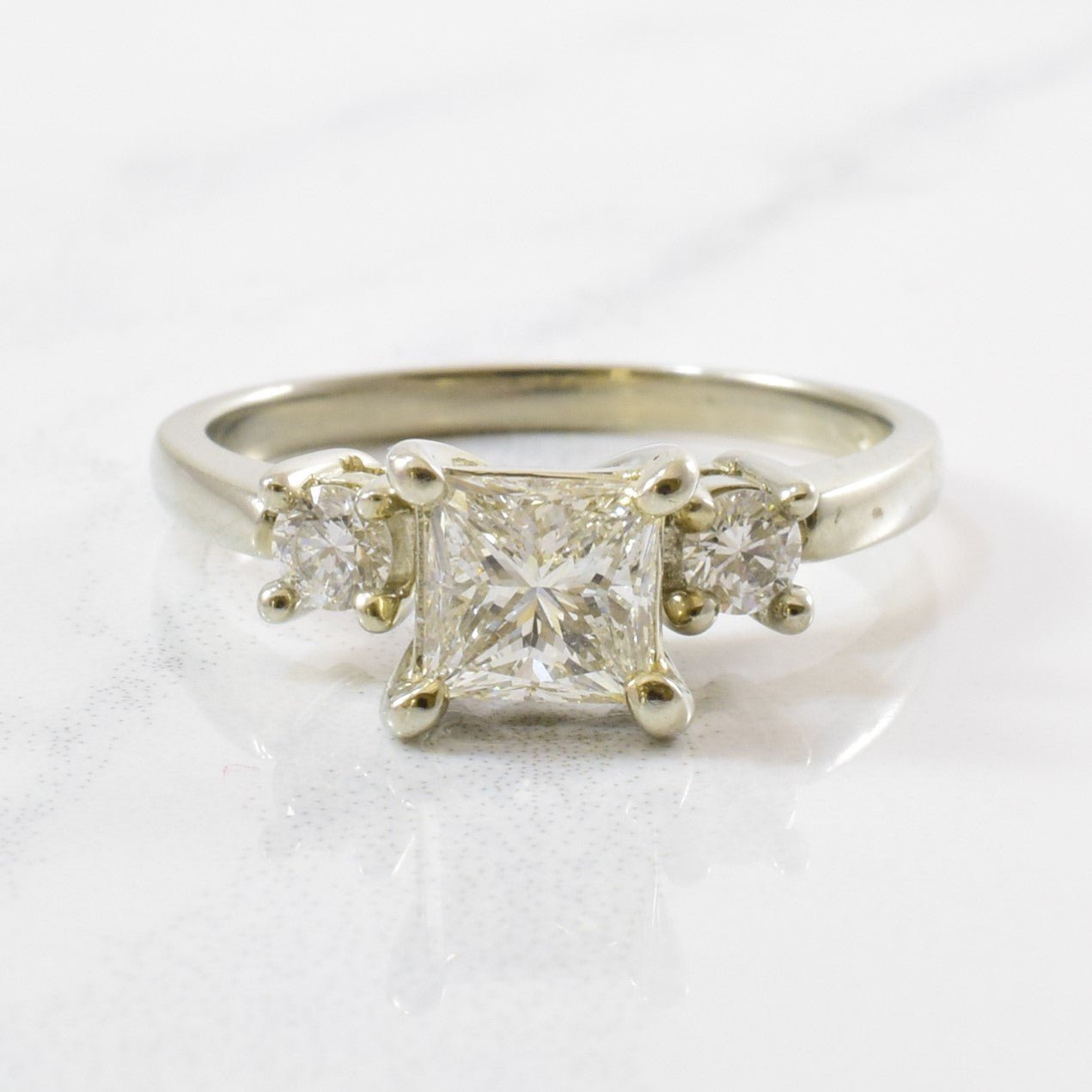 'Spence Diamonds' Princess Three Stone Engagement Ring | 0.86 ctw | SZ 5 | - 100 Ways