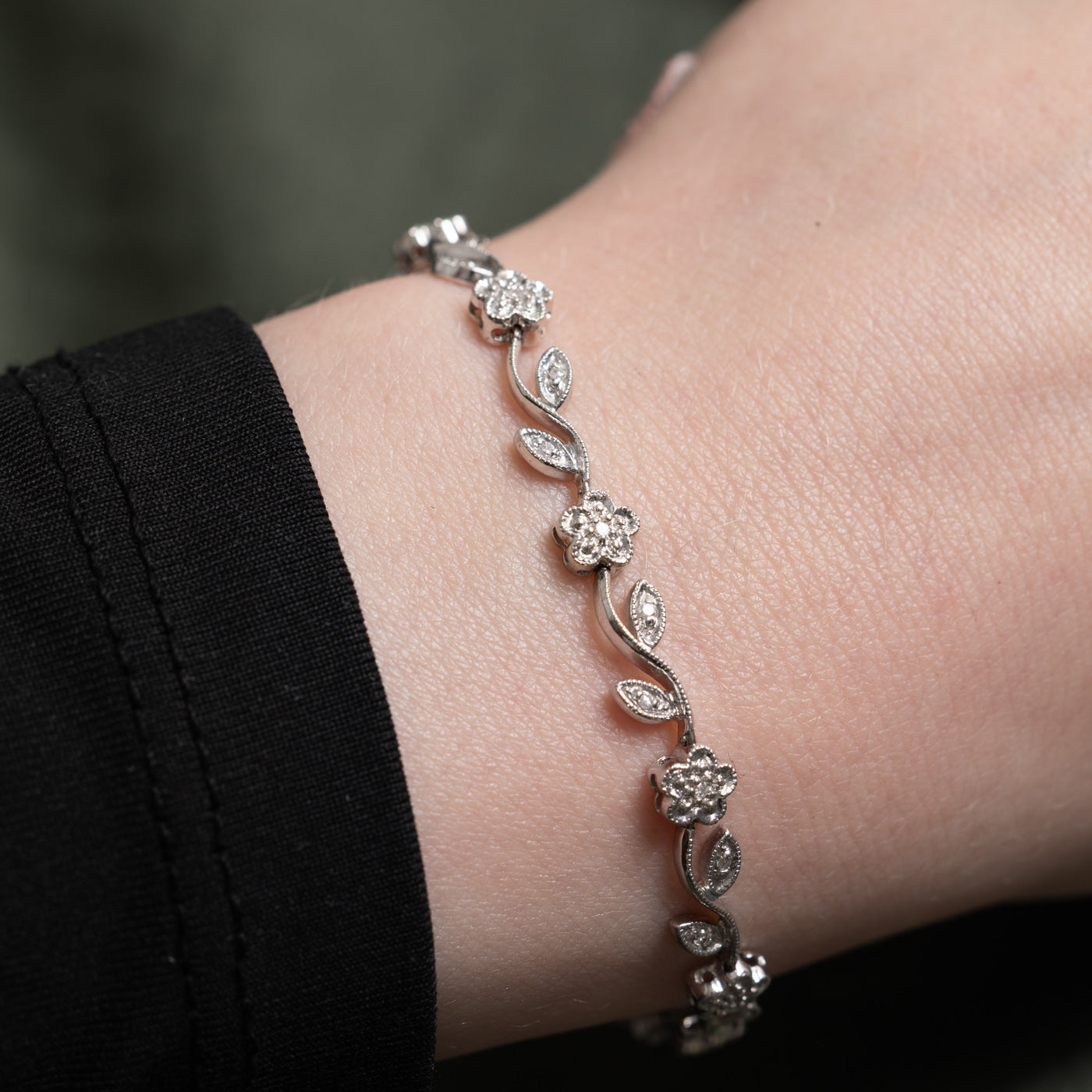 Diamond Floral Vine Tennis Bracelet | 0.15ctw | 6.5"
