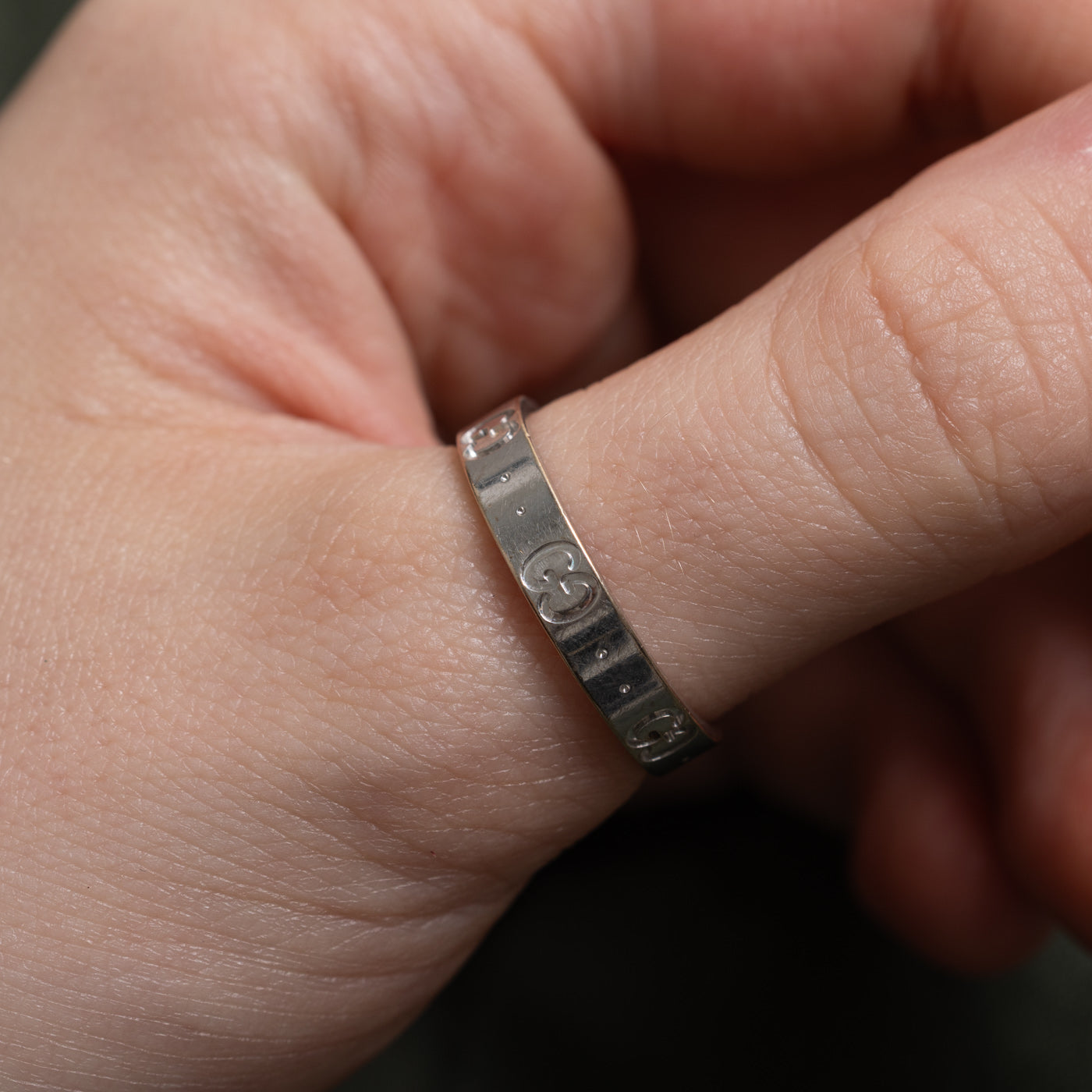 'Gucci' Icon Thin 18k Ring | 4mm | SZ 9.25