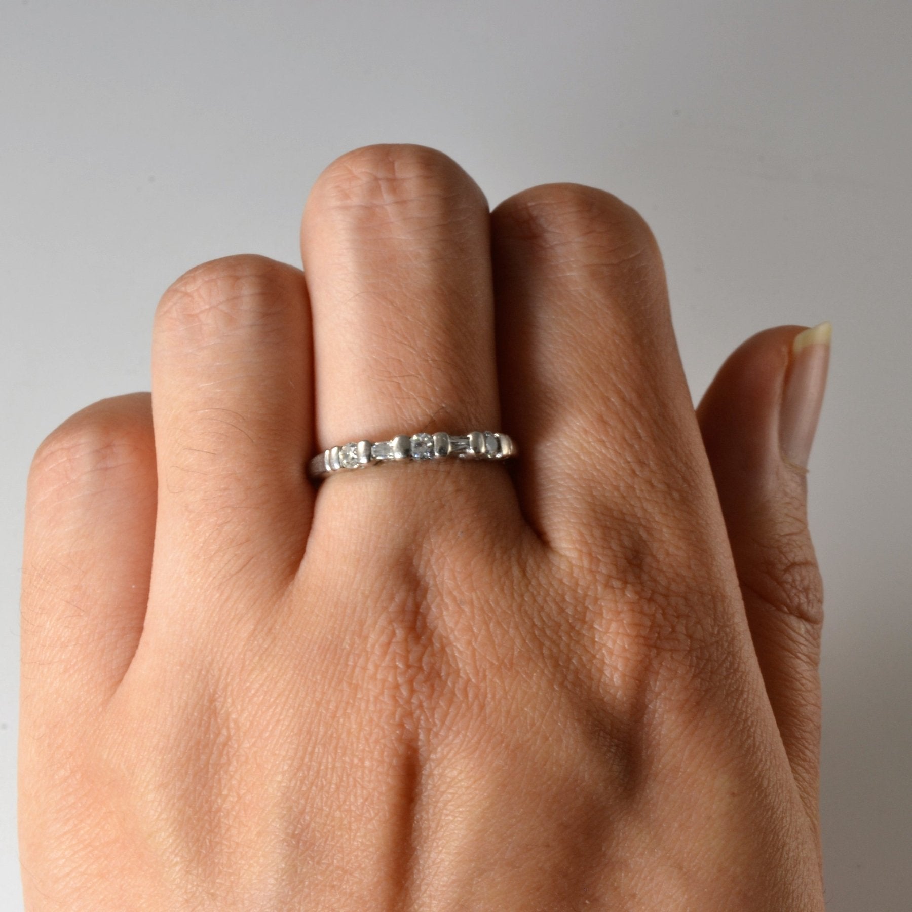 Tension Set Diamond Platinum Band | 0.25ctw | SZ 6.5 | - 100 Ways