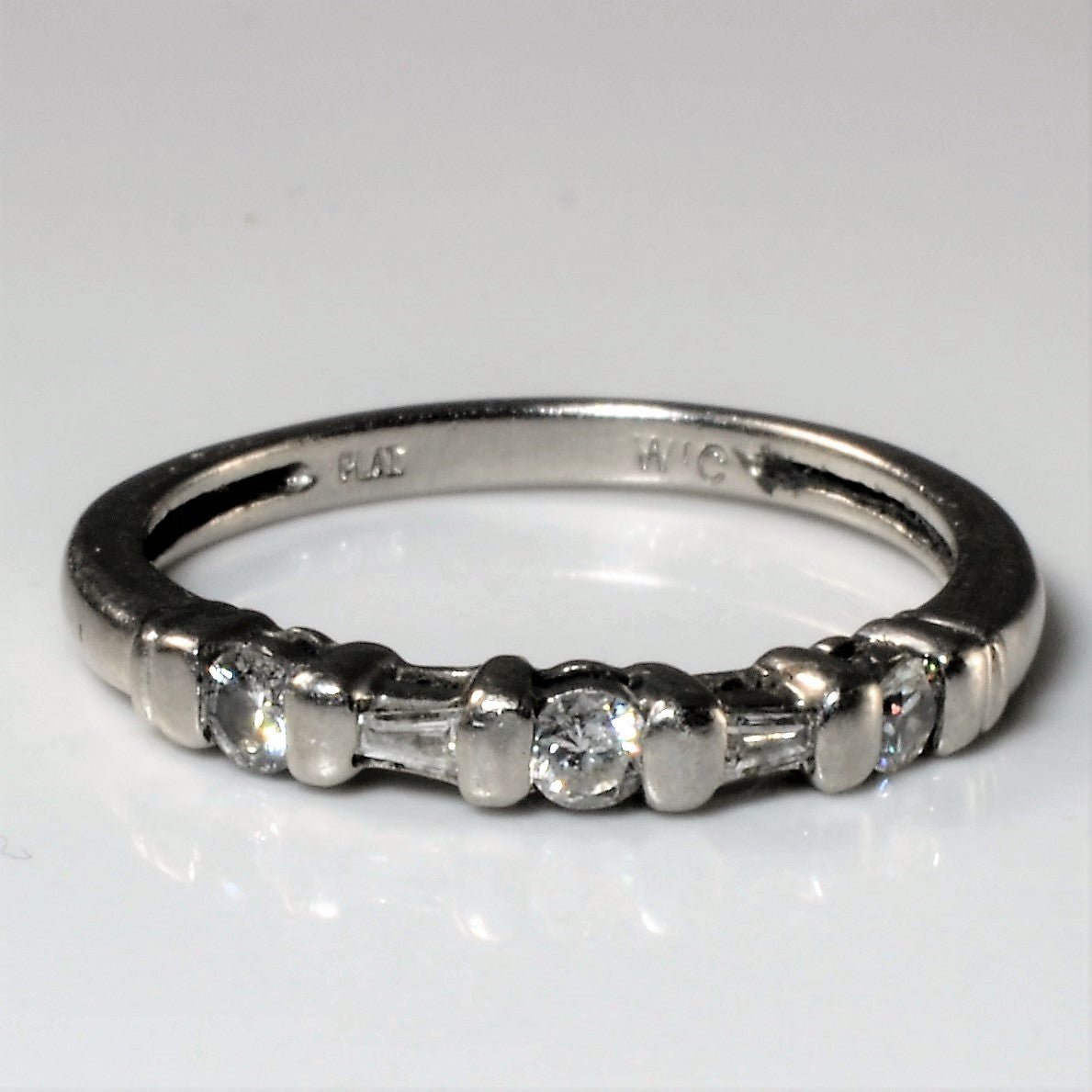 Tension Set Diamond Platinum Band | 0.25ctw | SZ 6.5 | - 100 Ways