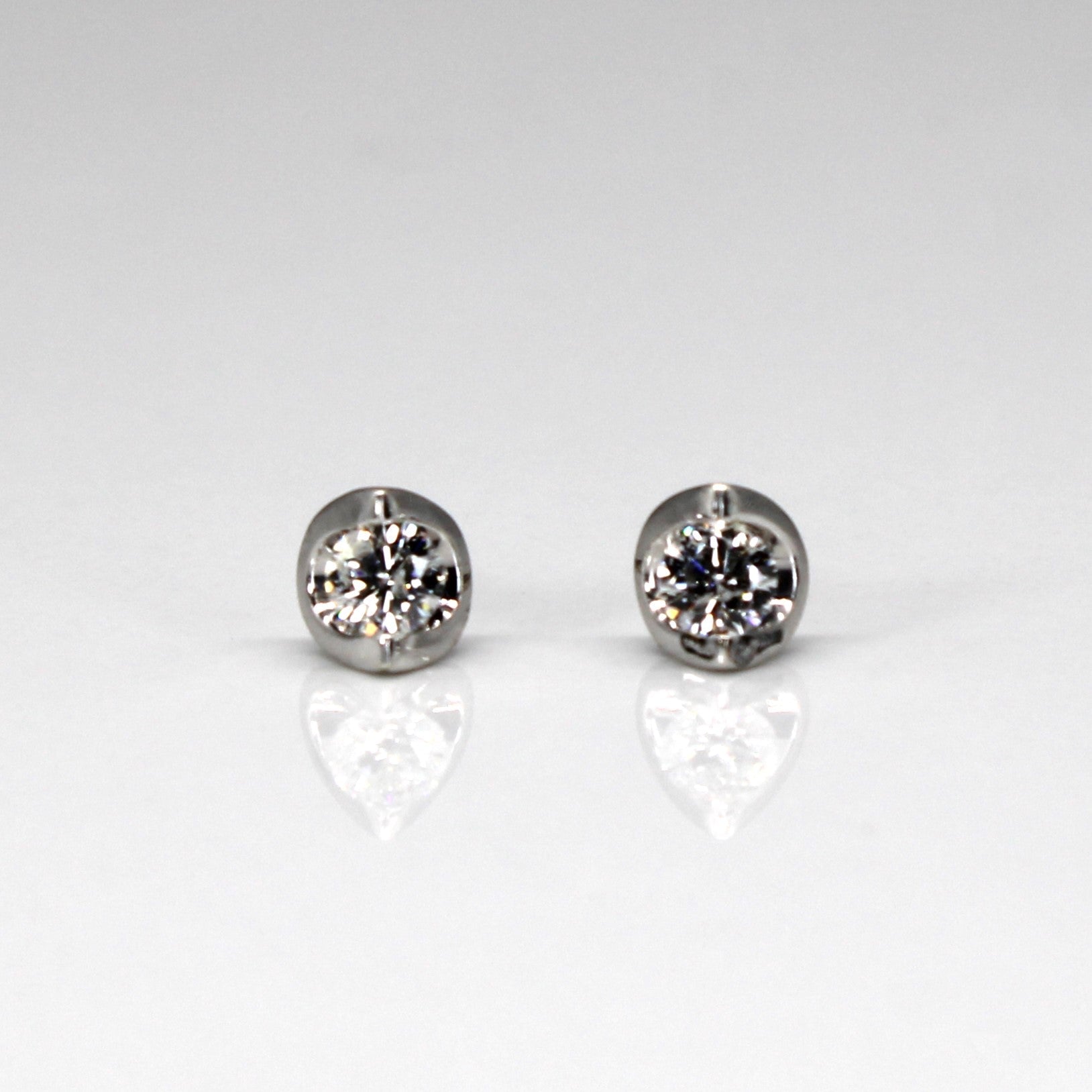 Tension Set Diamond Stud 10k Earrings | 0.38ctw | - 100 Ways