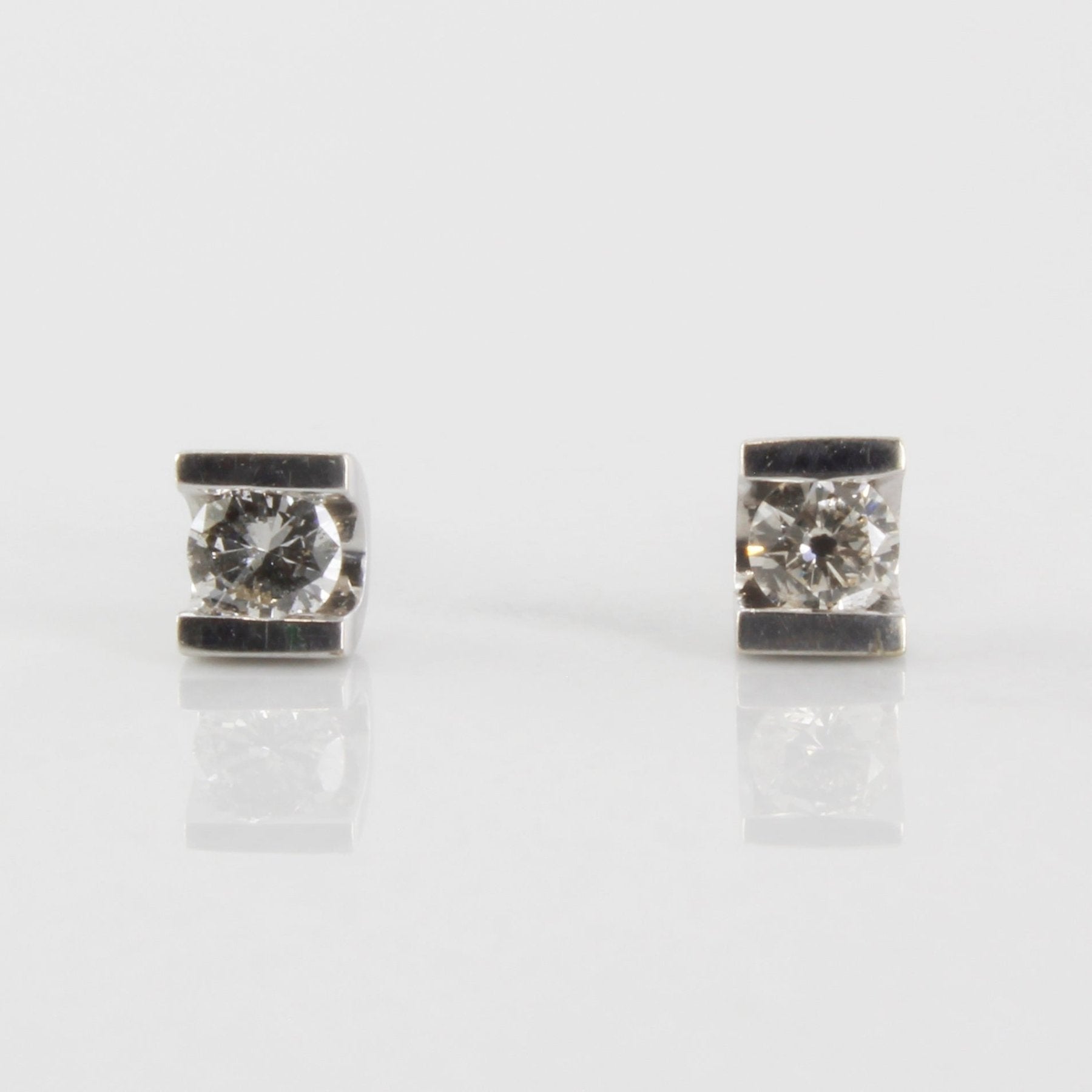 Tension Set Diamond Stud Earrings | 0.24ctw | - 100 Ways
