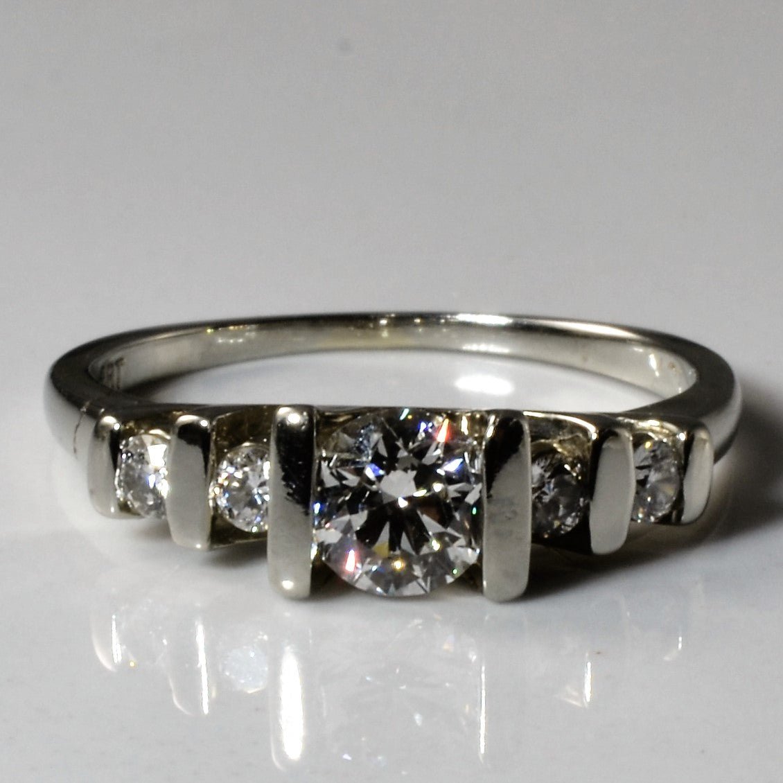 Tension Set Five Stone Diamond Ring | 0.80ctw | SZ 6.75 | - 100 Ways