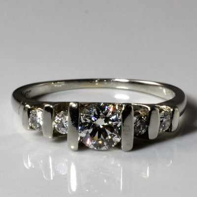 Tension Set Five Stone Diamond Ring | 0.80ctw | SZ 6.75 |