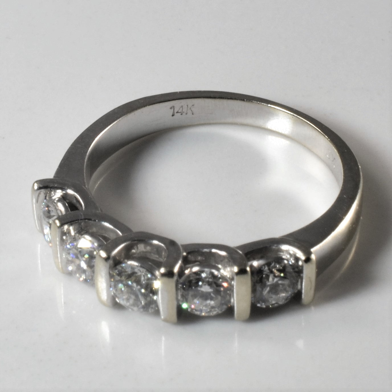 Tension Set Five Stone Diamond Ring | 0.85ctw | SZ 6.5 | - 100 Ways