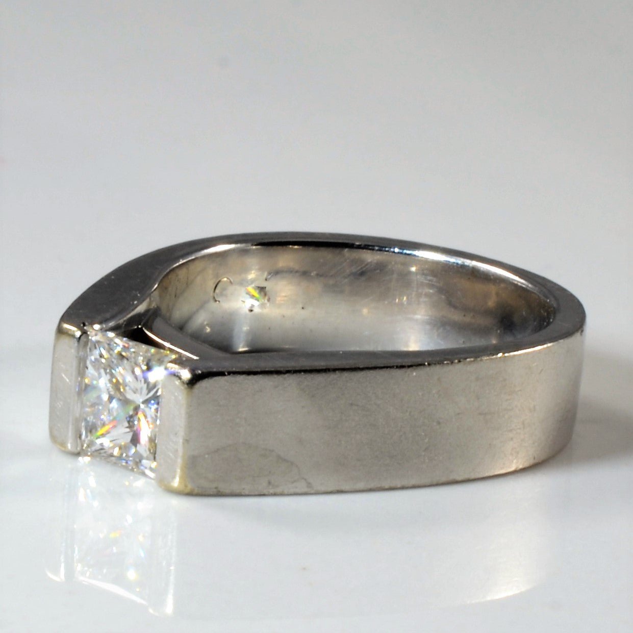 Tension Set Matte Finish Princess Diamond Ring | 1.01ct | SZ 5.75 | - 100 Ways