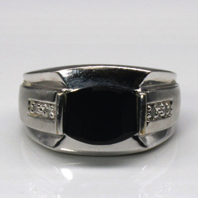 Tension Set Onyx and Diamond Ring | 2.00ct | 0.04ctw | SZ 8.75 |