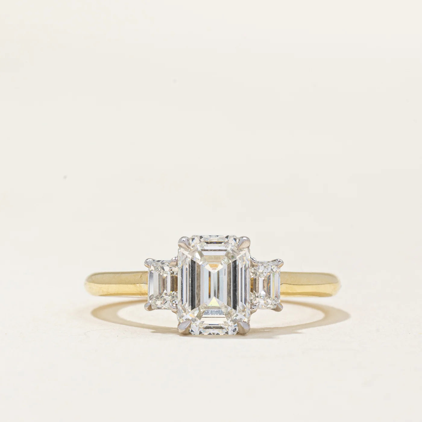 three stone emerald cut diamond engagement ring from 100 ways sustainable collection of proposal rings