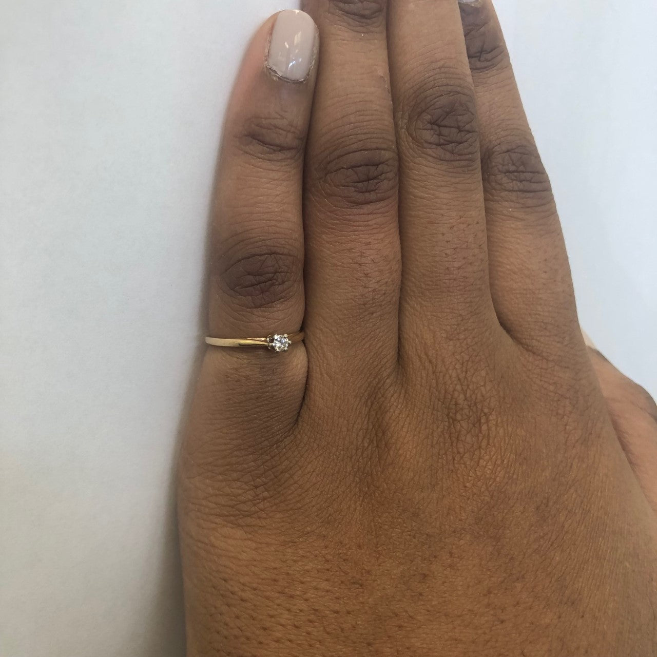 Solitaire Diamond Cathedral Ring | 0.08ct | SZ 5 |