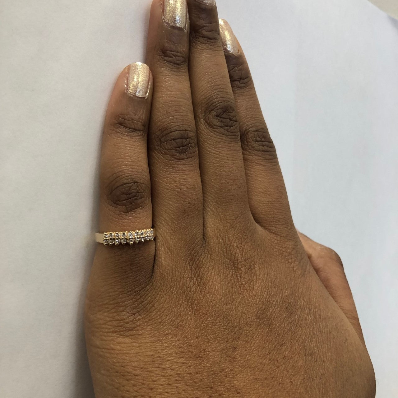 Two Row Diamond Chevron Ring | 0.25ctw | SZ 6.5 |