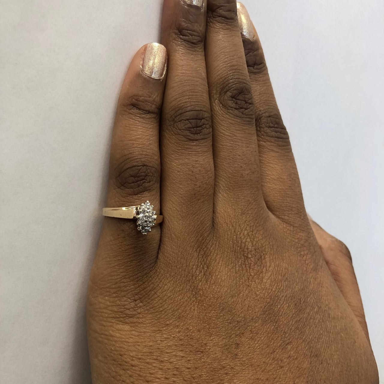 Marquise Shaped Cluster Diamond Ring | 0.16ctw | SZ 7 |